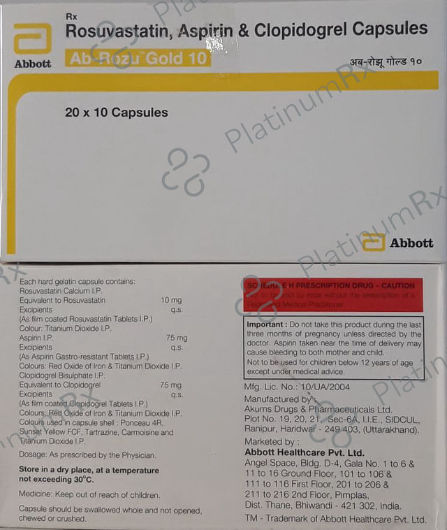 AB Rozu Gold 75/10/75mg Capsule 10s