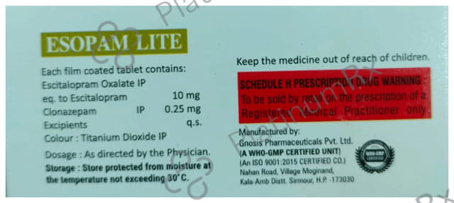 Esopam Lite 0.25mg/10mg Tablet