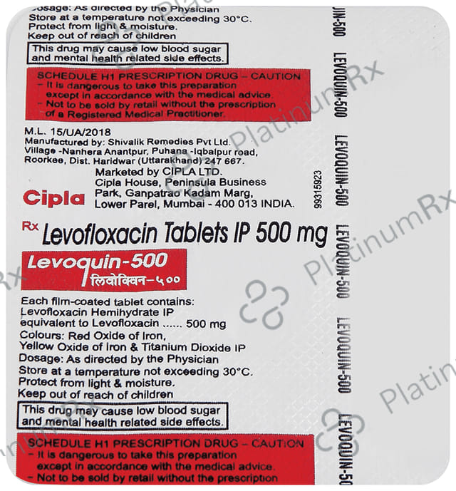 Levoquin 500mg Tablet 5s