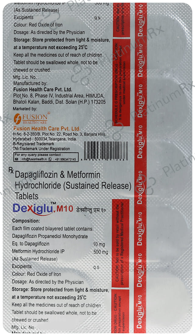Dexiglu M 10/500mg Tablet ER 10s