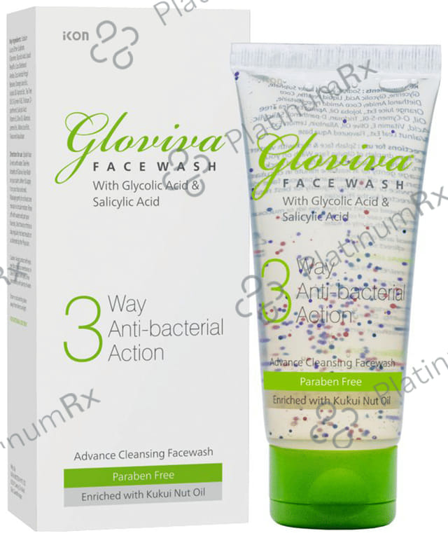 Gloviva 3 Way Antibacterial Action Face Wash (100ml Each) 2 Tubes