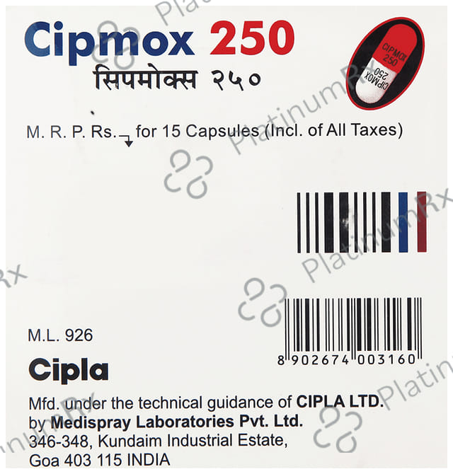 Cipmox 250mg Capsule 15s