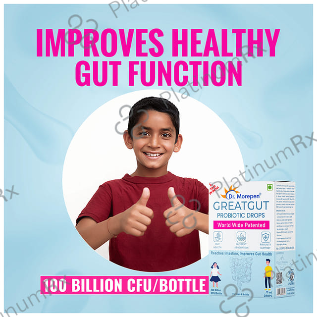 Dr. Morepen Great Gut Probiotic Drops 100 Billion CFU - For Gut Health & Immunity