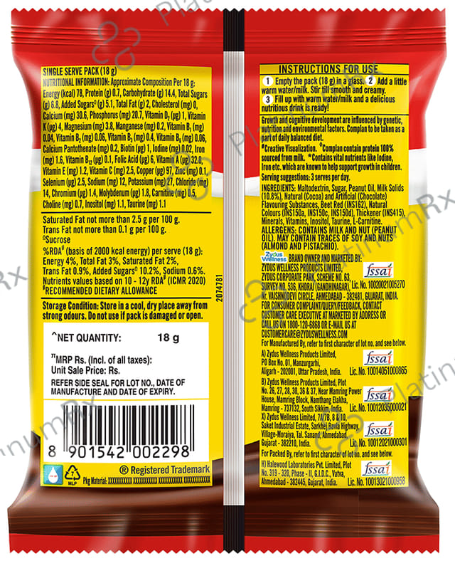 Complan 100% Milk Protein for Concentration, Memory & Growth - Flavour New Royale Chocolate