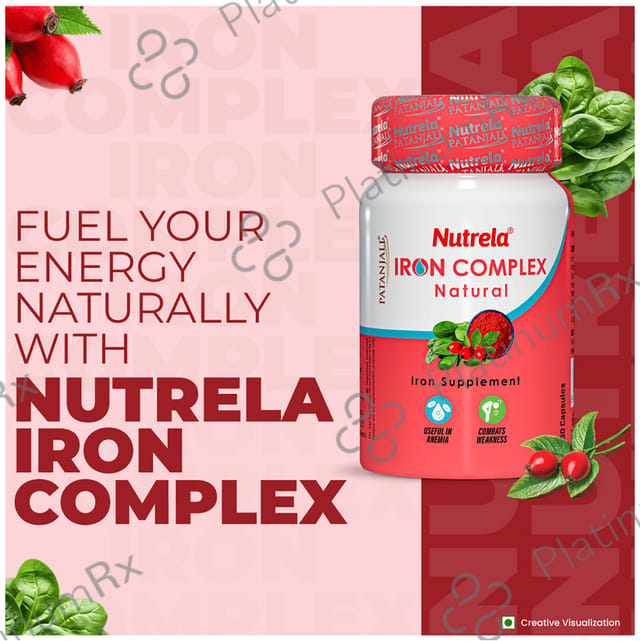 Patanjali Nutrela Natural Iron Complex for Anaemia, Weakness & RBC Formation - Capsule