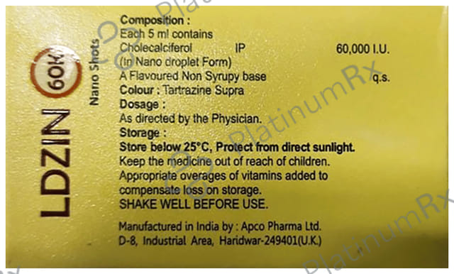 Ldzin 60000IU Nano Shots Sugar Free Solutio 5ml