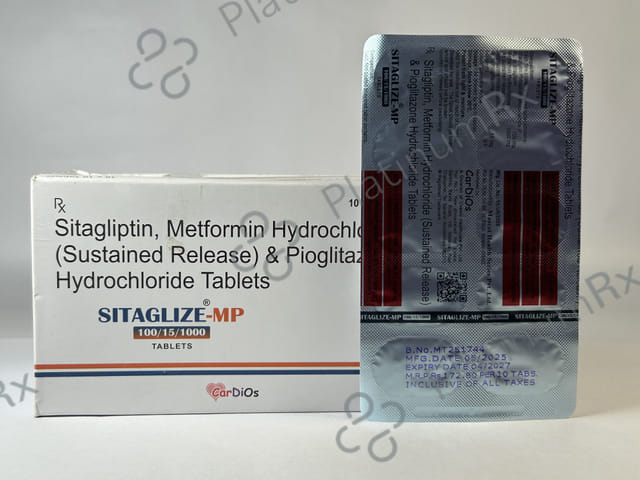 Sitaglize MP 100/15/1000mg Tablet SR 10s