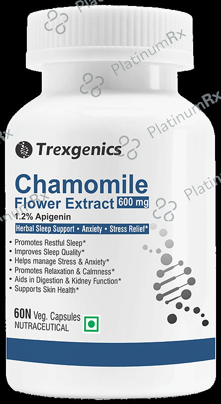 Trexgenics Chamomile Flower Extract 1.2% Apigenin 600mg Veg Capsule