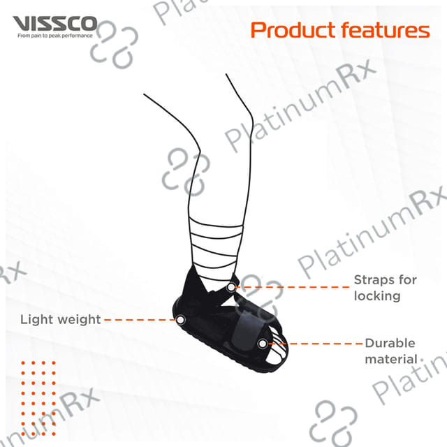 Vissco Cast Shoe, Provides Stability & Protection while the Leg is in Plaster Grey Large