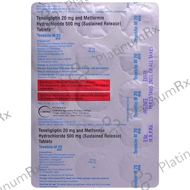 Tenebite M 20/500mg Tablet SR 15s