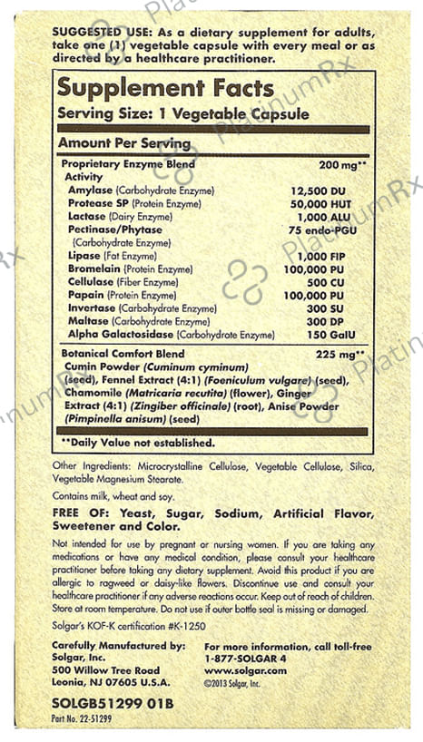 Solgar Digestive Complex Vegetable Capsule