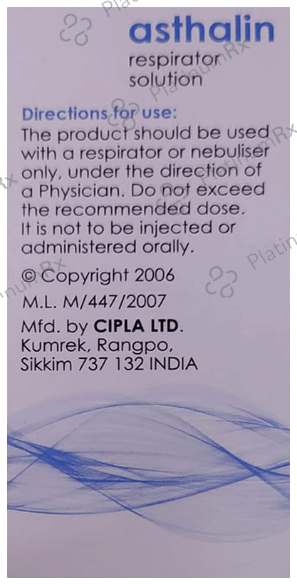 Asthalin 5mg Solution For Inhaler 15ml