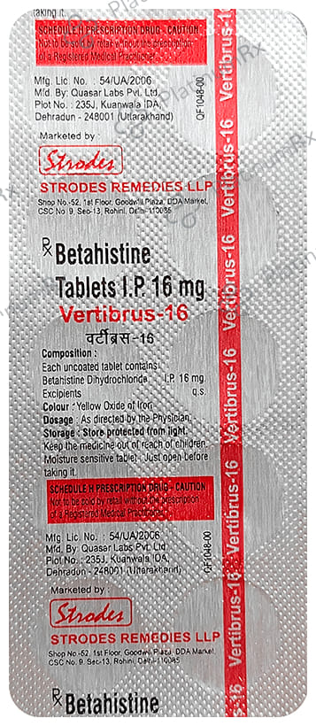 Vertibrus 16mg Tablet 10s