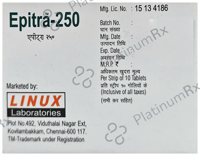 Epitra 250mg Tablet 10s