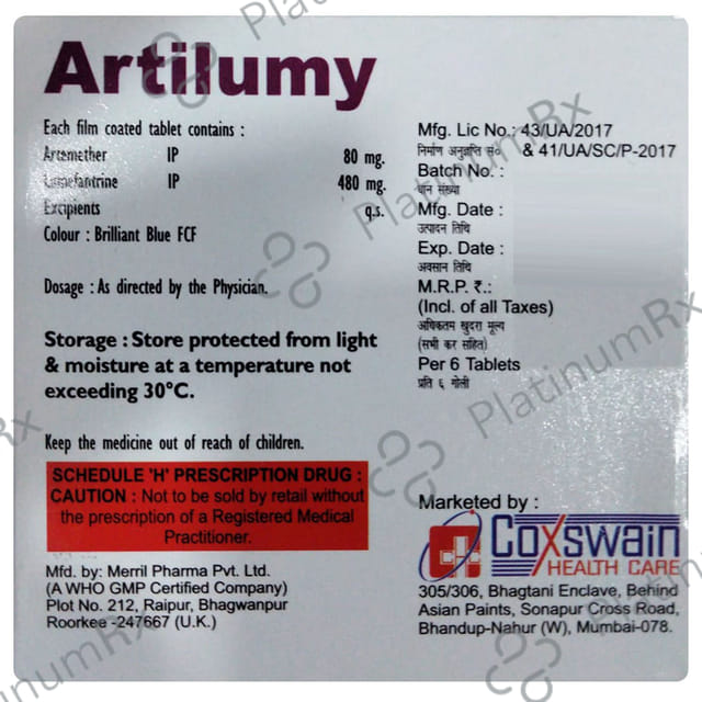 Artilumy 80/480mg Tablet 6s