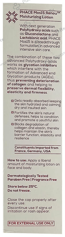 Phace Mos15 Renou Moisturizing Lotion 100gm