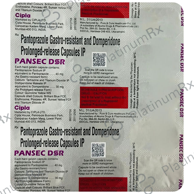 Pansec DSR 30/40mg Capsule PR 15s