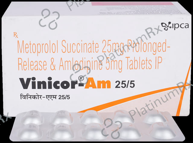 Vinicor AM 5/25mg Tablet PR 10s