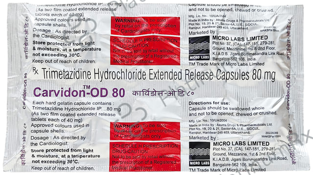 Carvidon OD 80mg Capsule 10s