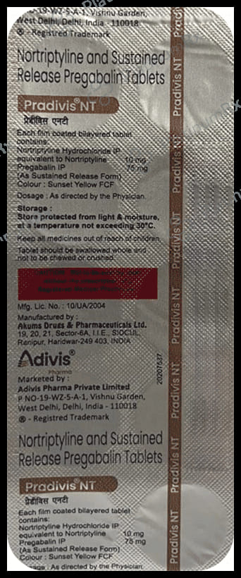 Pradivis NT 10/75mg Tablet SR 10s