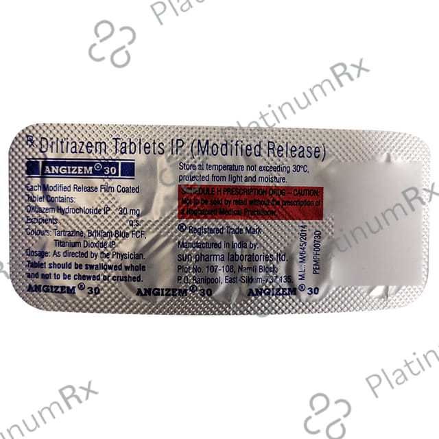 Angizem 30mg Tablet MR 10s