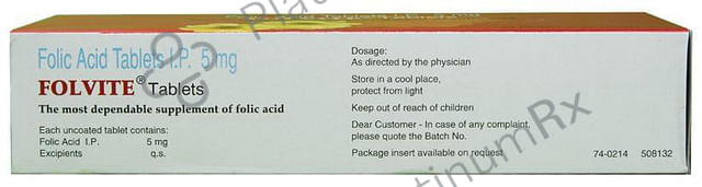 Folvite 5000mcg Tablet 45s