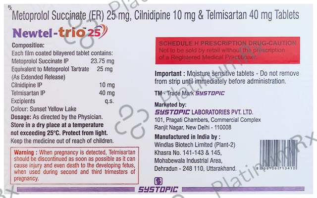 Newtel Trio 25/40/10mg Tablet ER 10s