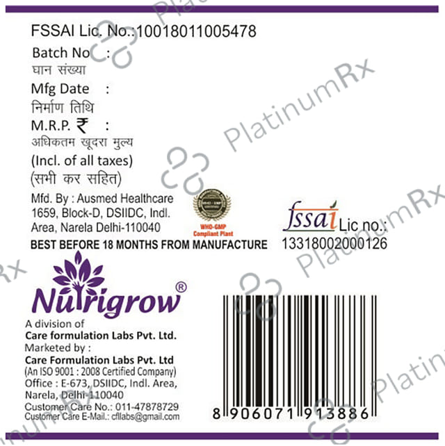 Nutrigrow Grape Seed Extract Veg Capsule 60 vegicaps
