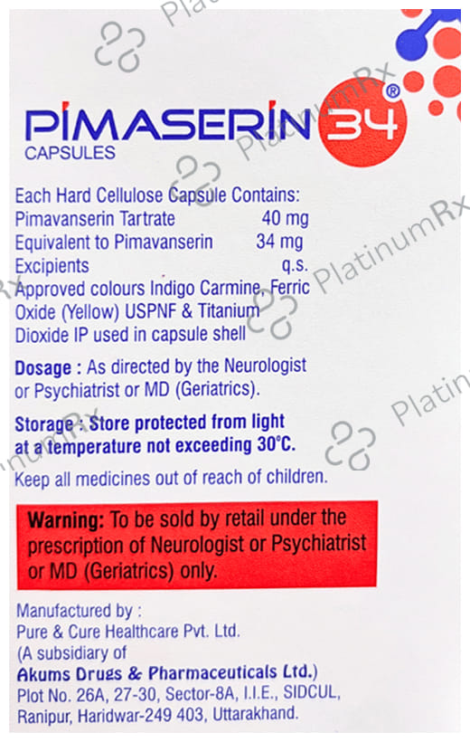 Pimaserin 34mg Capsule 10s