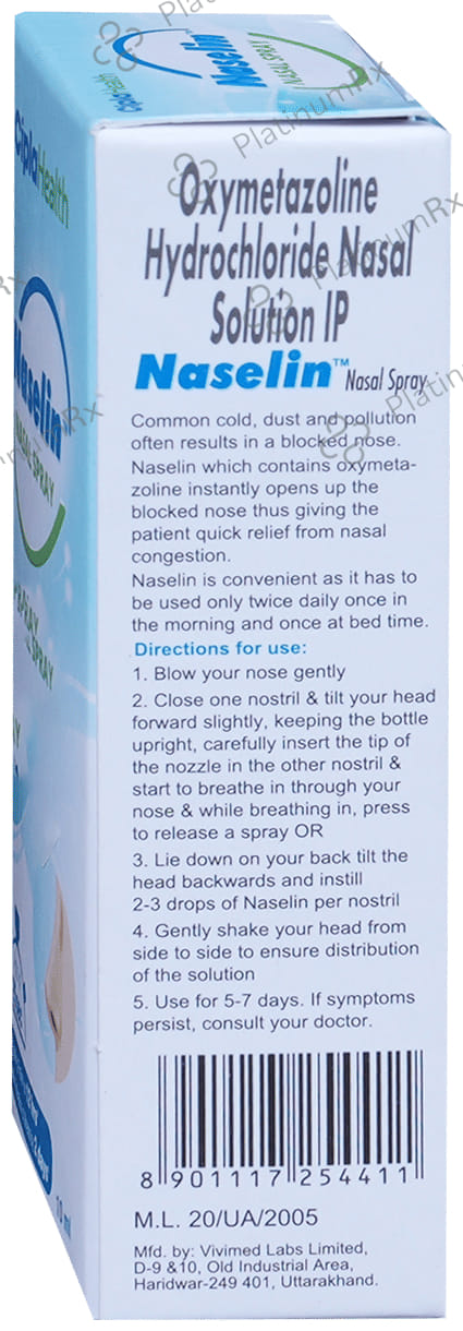 Naselin 0.05% Nasal Spray 10ml