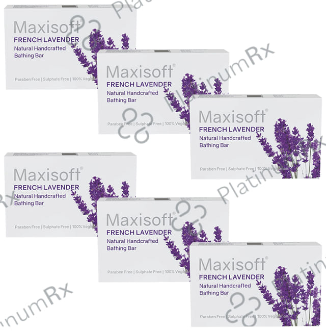 Maxisoft French Lavender Bathing Bar (75gm Each) 6 units
