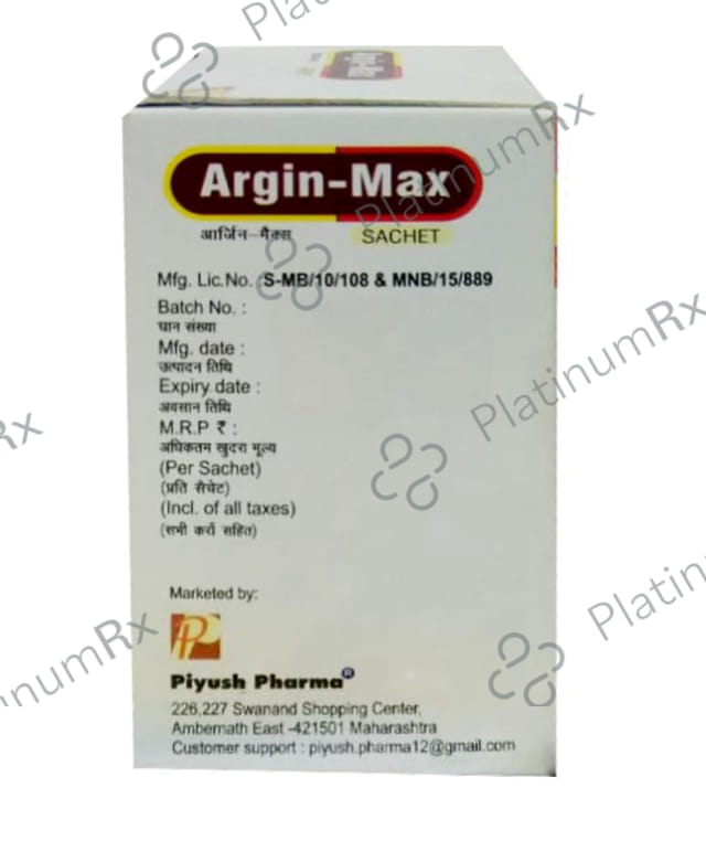 Argin Max Sachet Orange Sugar Free 6.5gm