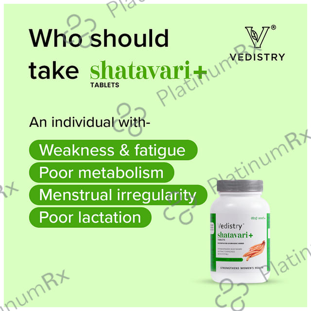 Vedistry Shatavari+ Tablet For Women Health & Wellness