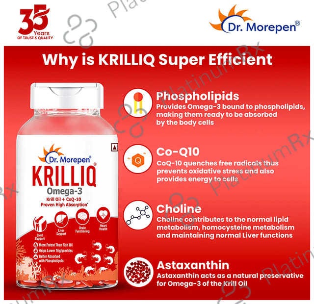 Dr. Morepen Krilliq Omega 3 Softgel Capsule