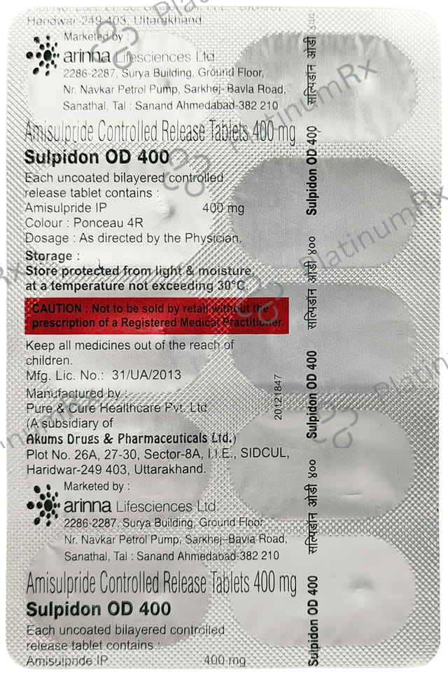 Sulpidon OD 400mg Tablet