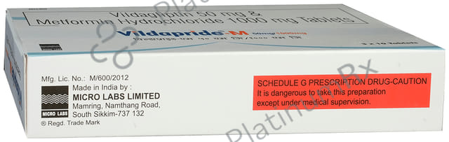 Vildapride M 1000/50mg Tablet 10s