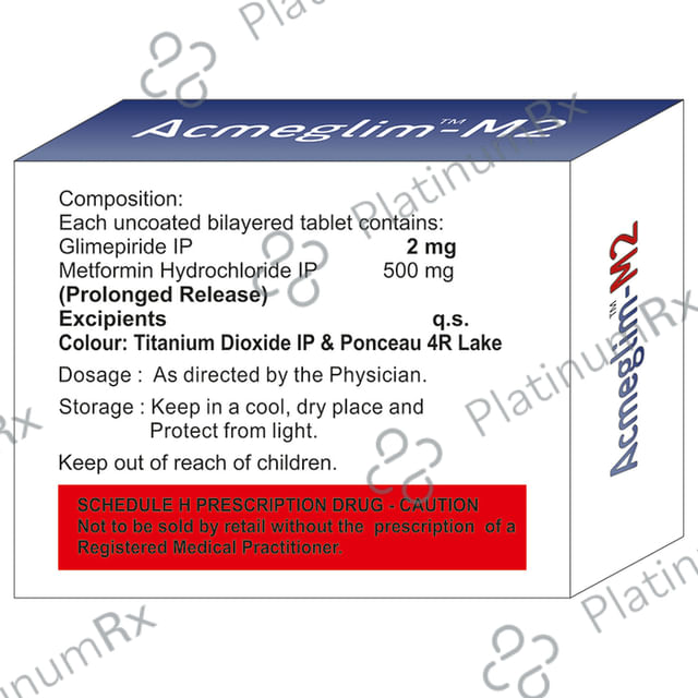 Acmeglim M 2/500mg Tablet PR 10s