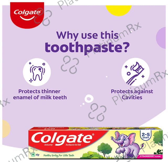 Colgate Kids 2 to 5 Years Anticavity Toothpaste Strawberry Flavour 40gm