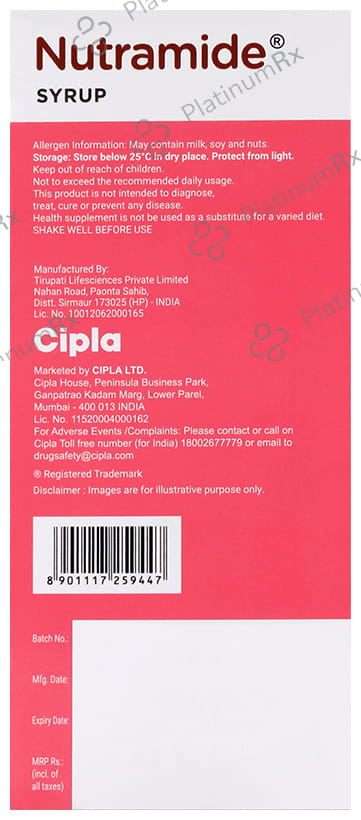 Cipla Kids Nutramide Syrup Mixed Fruit