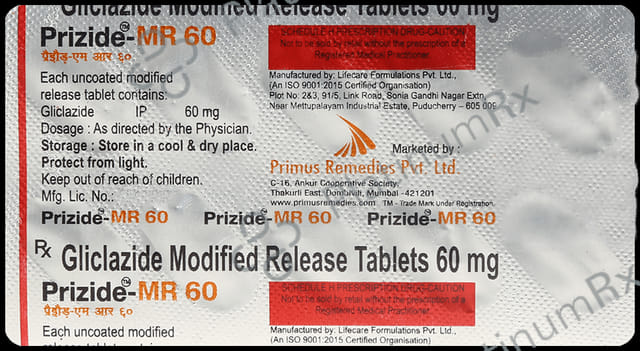 Prizide 60mg Tablet MR 10s
