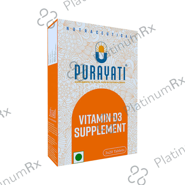 Purayati Vitamin D3 60000IU Supplement Tablet 60s