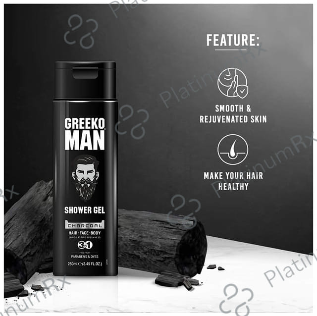 Greeko Man 3 in1 Charcoal Shower Gel 250ml