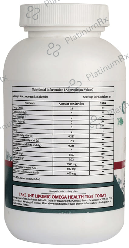 Lipomic Healthcare Omega 3 Fish Oil Softgel 60s