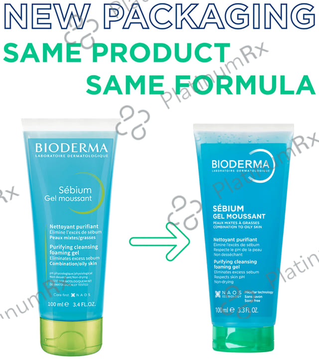 Bioderma Sebium Moussant Purifying Cleansing Foaming Gel 100ml