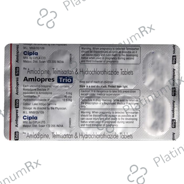 Amlopres Trio 5/12.5/40mg Tablet 10s