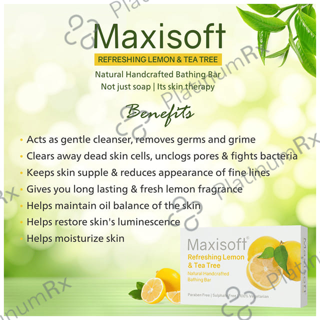Maxisoft Refreshing Lemon & Tea Tree Bathing Bar (75gm Each) 6 units