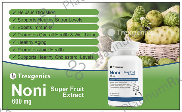 Trexgenics Noni 600mg Super Fruit Extract Veg. Capsules