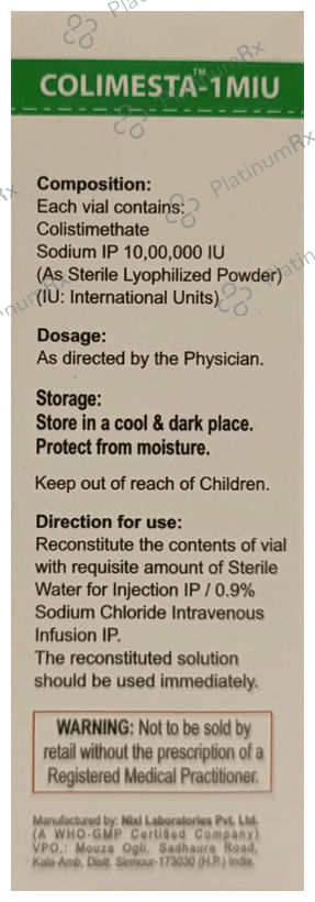 Colimesta 1 MIU Injection