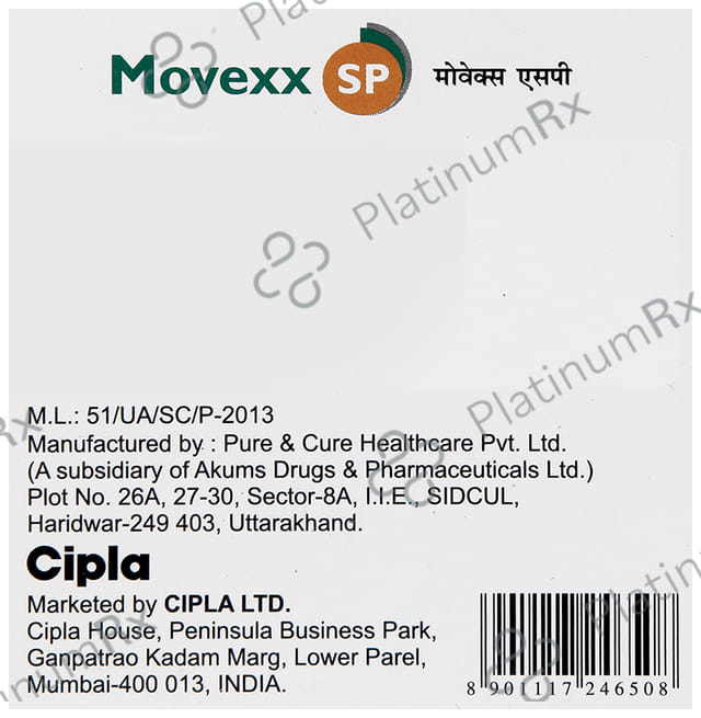 Movexx SP 100/325/15mg Tablet 10s