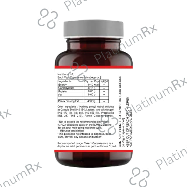 Nutrigrow Panex Ginseng Extract Veg Capsule 60 vegicaps
